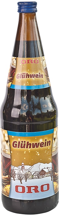 ORO Glühwein 1L-Mehrweg-Glasflasche mit Schraubverschluss